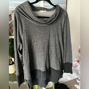 Lucky Brand Cowl Neck Pullover Sweatshirt – Gray – Size 1X
